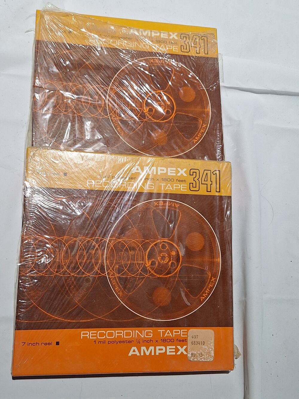 Ampex 341 Reel to Reel Recording Tape Pair 7" 1800 Ft NOS One Sealed Vintage